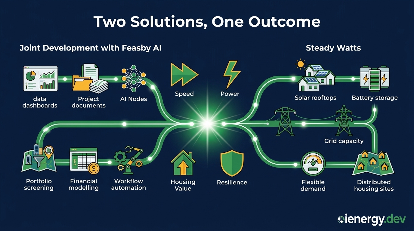 Two ienergy.dev solutions working together across a housing portfolio